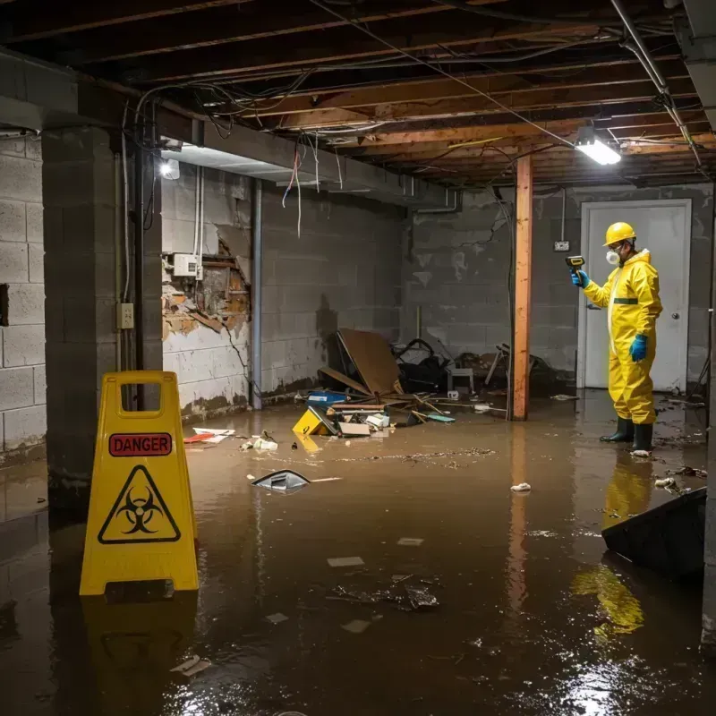 Flooded Basement Electrical Hazard in Spring Ridge, MD Property