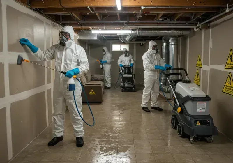 Basement Moisture Removal and Structural Drying process in Spring Ridge, MD